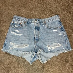 Women’s 501 Levi's Light Blue Distressed Jean Shorts